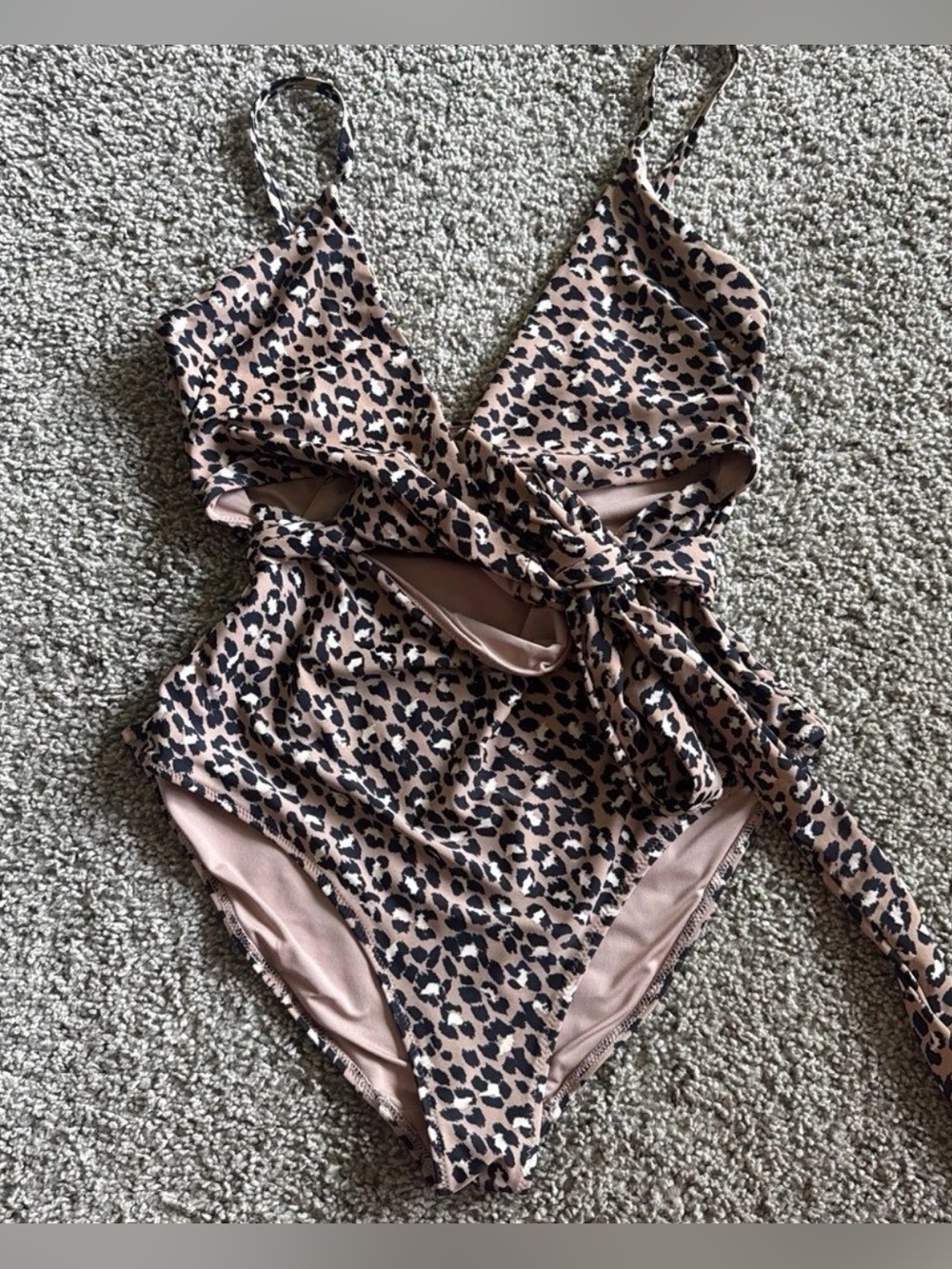 Aerie Leopard Wrap One Piece Full Coverage Swimsuit Size XL